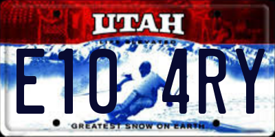 UT license plate E104RY