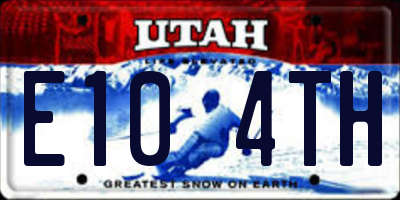 UT license plate E104TH
