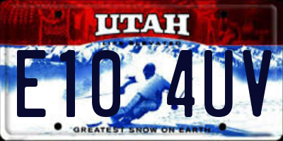 UT license plate E104UV