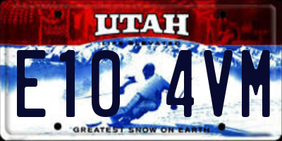 UT license plate E104VM