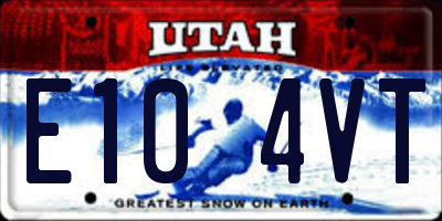 UT license plate E104VT