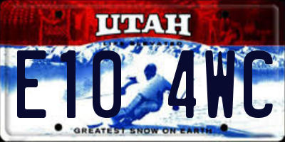 UT license plate E104WC