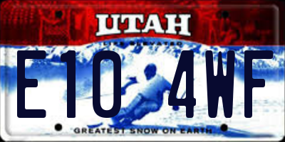 UT license plate E104WF