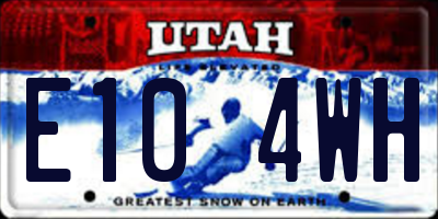 UT license plate E104WH