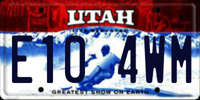 UT license plate E104WM