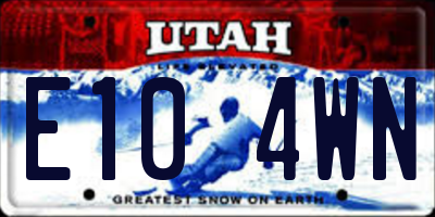 UT license plate E104WN