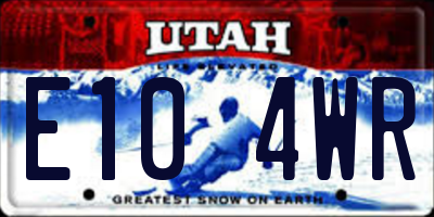 UT license plate E104WR