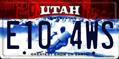 UT license plate E104WS