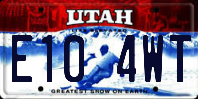 UT license plate E104WT