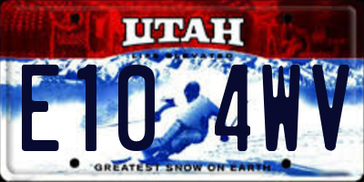 UT license plate E104WV