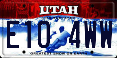 UT license plate E104WW