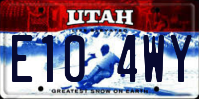 UT license plate E104WY