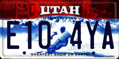 UT license plate E104YA