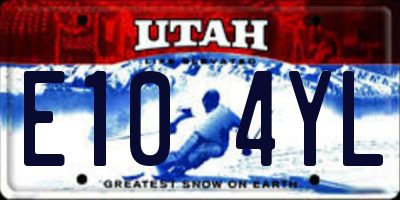 UT license plate E104YL