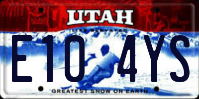 UT license plate E104YS