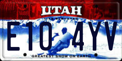 UT license plate E104YV