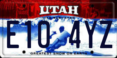 UT license plate E104YZ