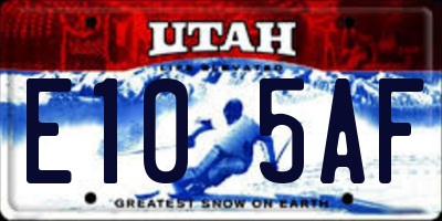 UT license plate E105AF