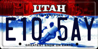 UT license plate E105AY