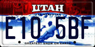 UT license plate E105BF