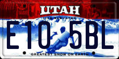 UT license plate E105BL