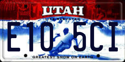 UT license plate E105CI