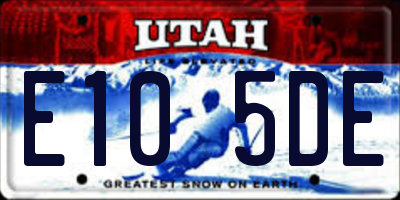 UT license plate E105DE
