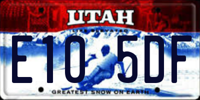 UT license plate E105DF