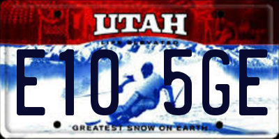 UT license plate E105GE