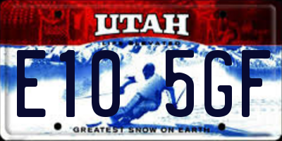 UT license plate E105GF