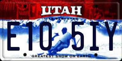 UT license plate E105IY