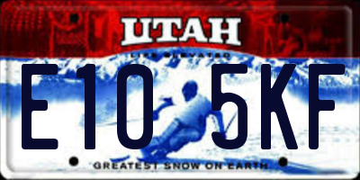 UT license plate E105KF
