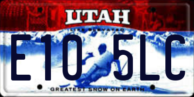 UT license plate E105LC
