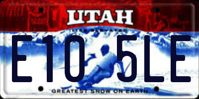 UT license plate E105LE