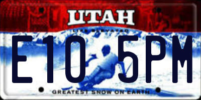 UT license plate E105PM