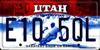 UT license plate E105QL