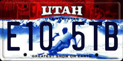 UT license plate E105TB