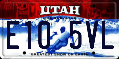 UT license plate E105VL