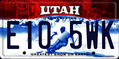 UT license plate E105WK