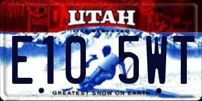 UT license plate E105WT