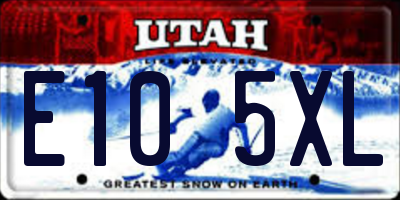 UT license plate E105XL