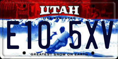 UT license plate E105XV