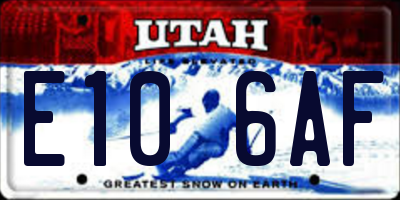 UT license plate E106AF