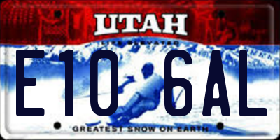 UT license plate E106AL