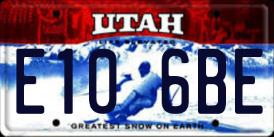 UT license plate E106BE