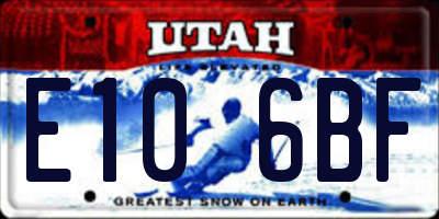 UT license plate E106BF