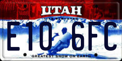 UT license plate E106FC