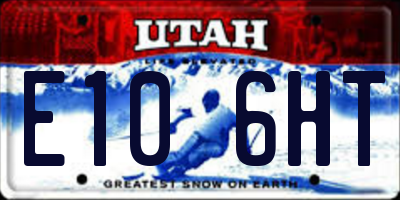 UT license plate E106HT