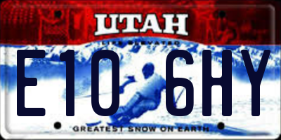 UT license plate E106HY