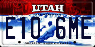 UT license plate E106ME